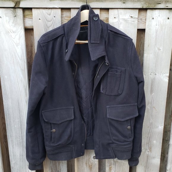 Surface to Air black wool men's bomber jacket - size S - Picture 2 of 11